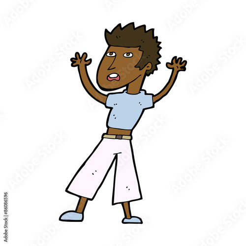 cartoon man panicking
