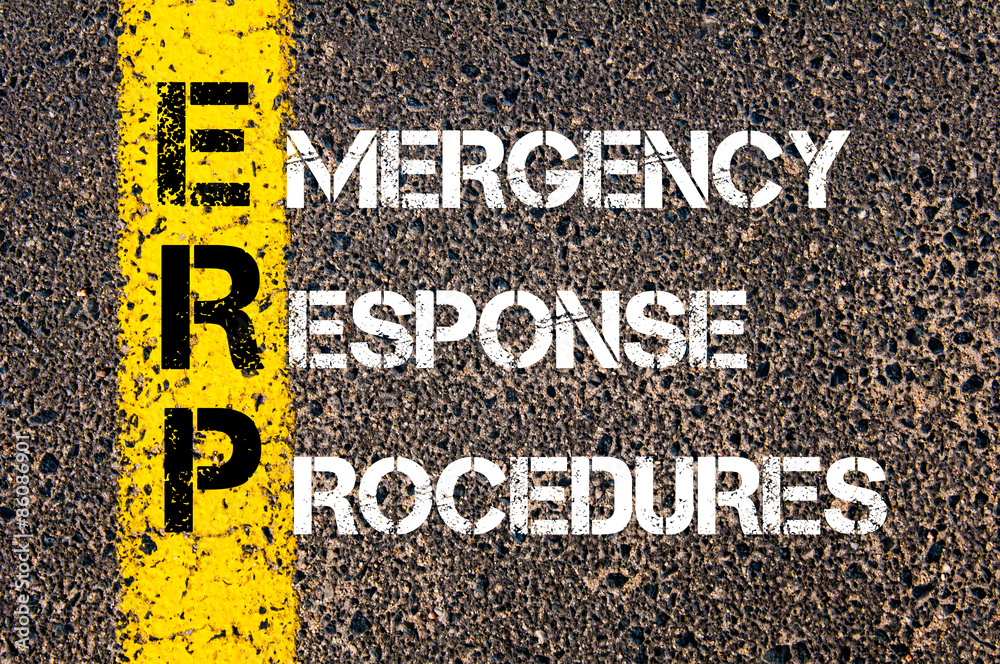Business Acronym ERP as Emergency Response Procedures