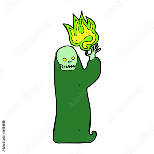cartoon waving halloween ghoul