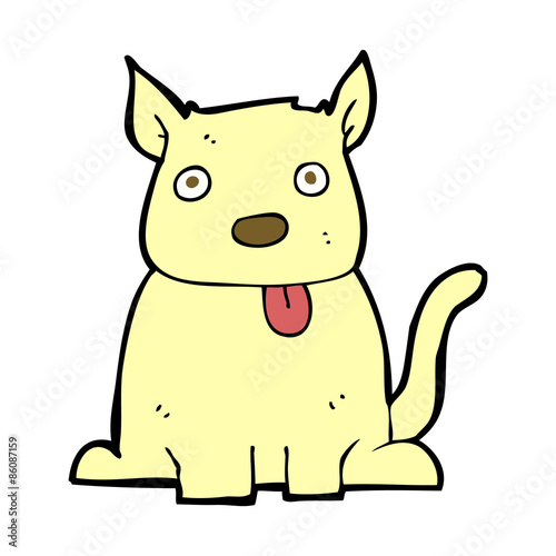 cartoon dog sticking out tongue