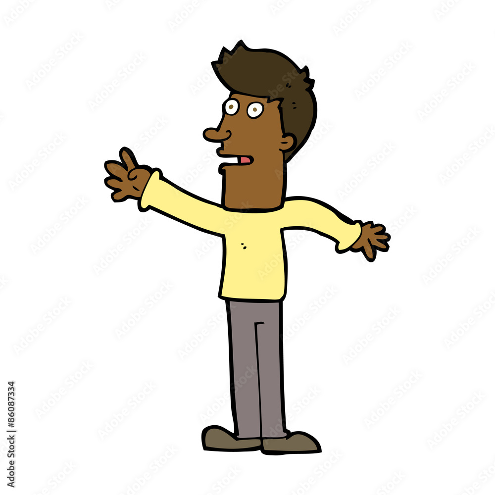 cartoon man reaching cartoon man reaching