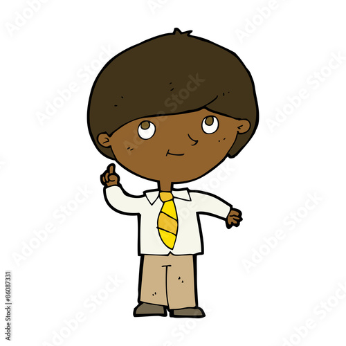 cartoon boy with idea