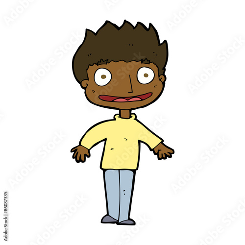 cartoon excited boy