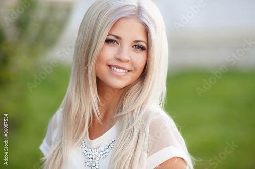 Photography Beautiful smiling woman outdoor glamour girl happy lady