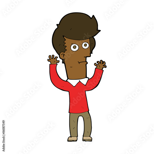 cartoon shocked man