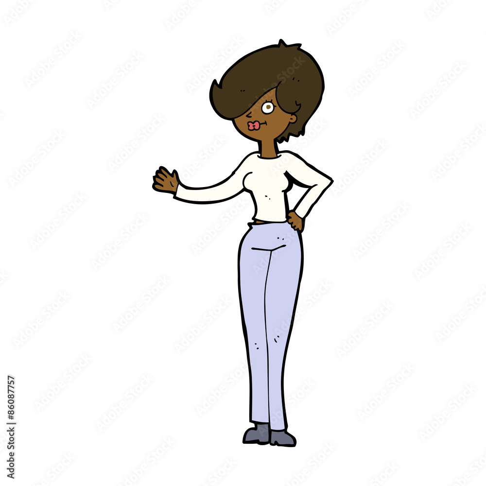 cartoon woman waving cartoon woman waving