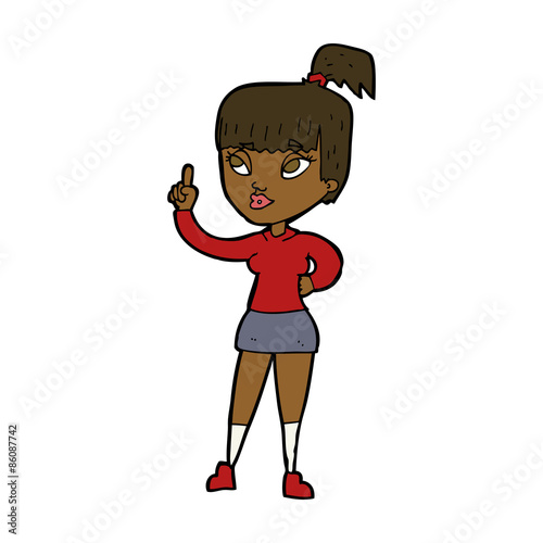 cartoon attractive girl with idea