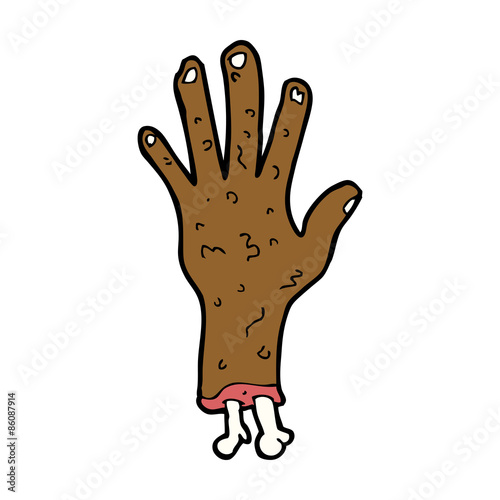 gross zombie hand cartoon