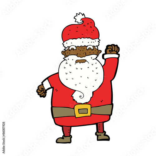 cartoon angry santa claus
