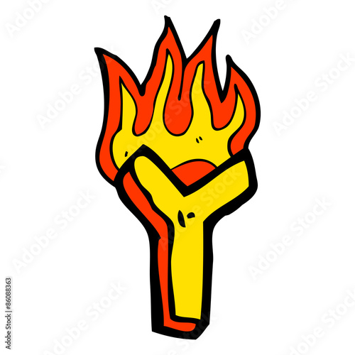 cartoon flaming letter