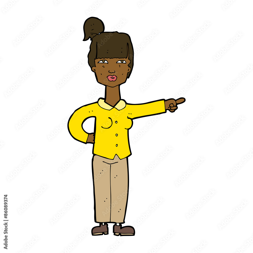 cartoon woman pointing cartoon woman pointing