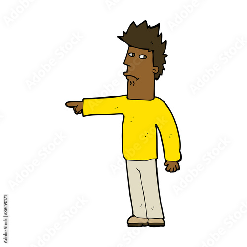 cartoon man pointing