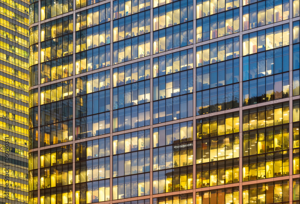 Obraz premium Office building background in Canary Wharf, London
