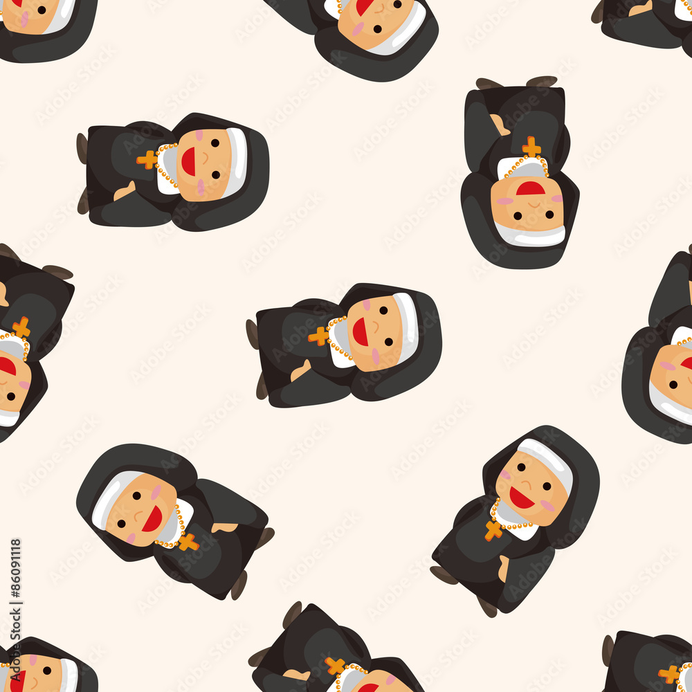 pastor and nun , cartoon sticker icon pastor and nun , cartoon sticker icon