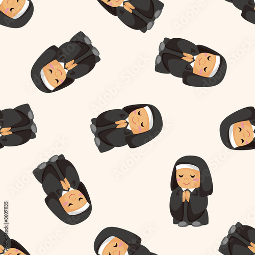 pastor and nun , cartoon sticker icon
