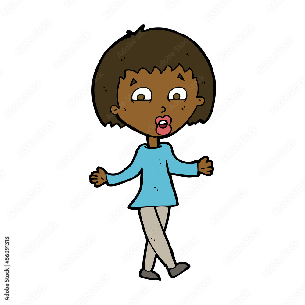 cartoon woman shrugging shoulders cartoon woman shrugging shoulders