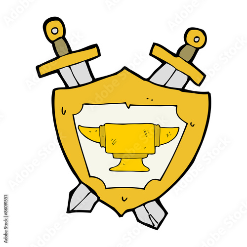 cartoon blacksmith anvil heraldry symbol