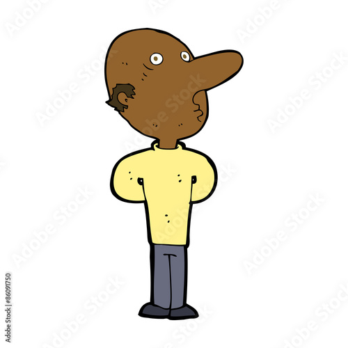 cartoon balding man