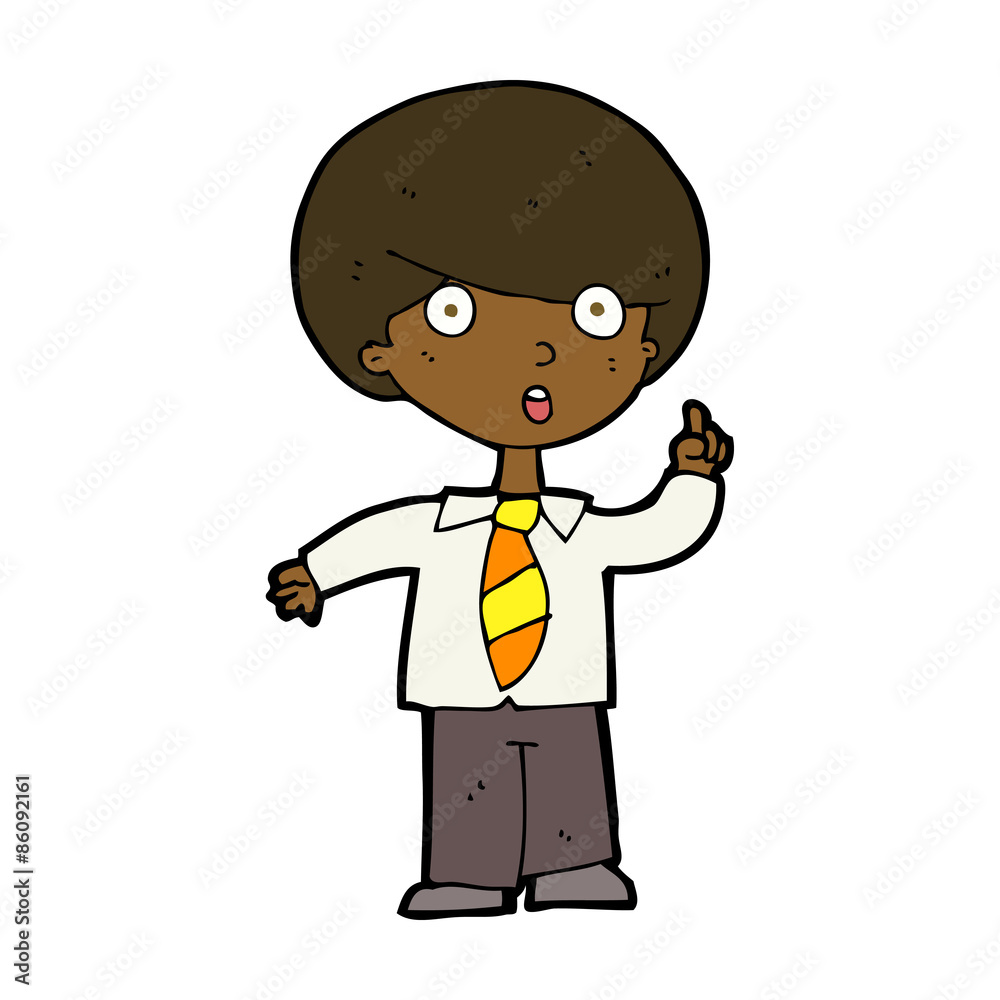 cartoon school boy answering question cartoon school boy answering question