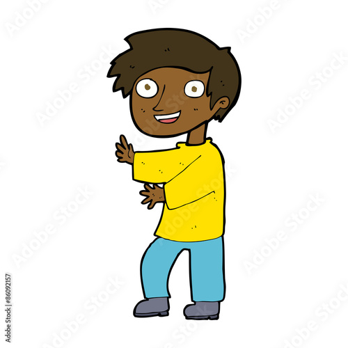 cartoon excited boy