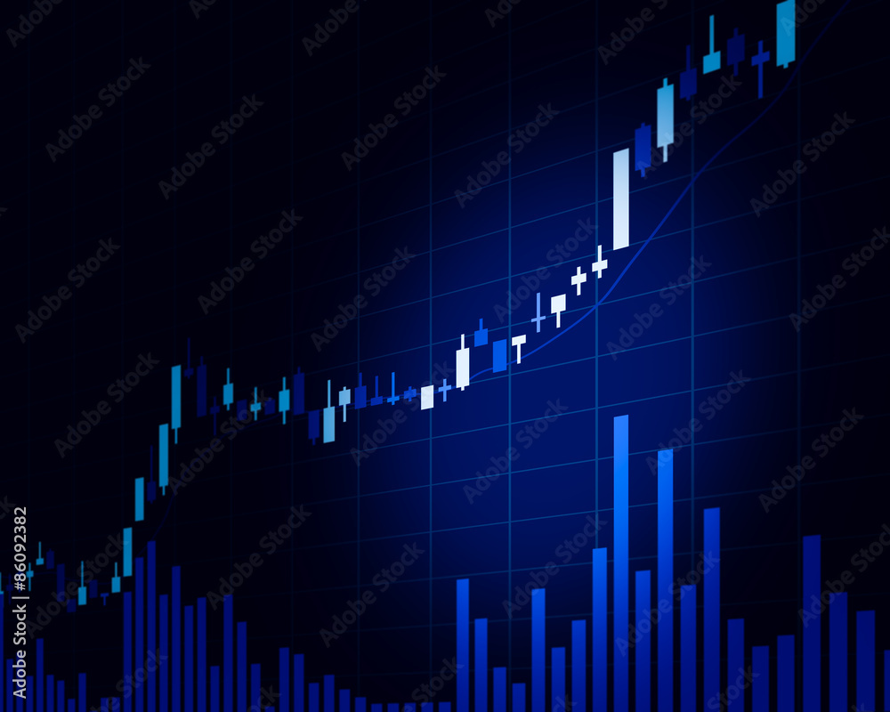 Candle stick graph chart of stock market investment trading