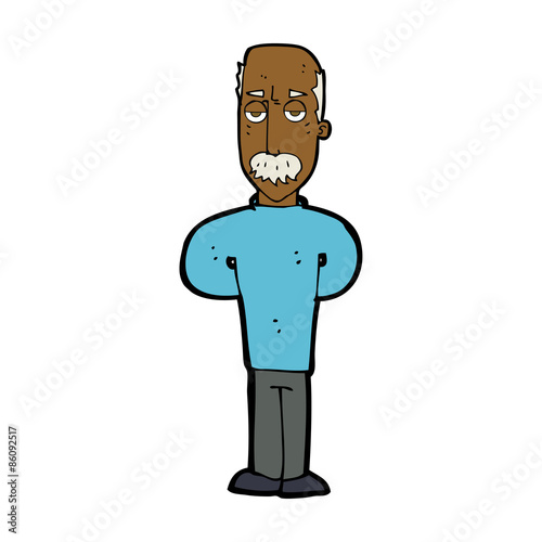 cartoon annoyed balding man