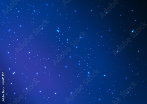 Blue Abstract background. Night sky with stars. Vector illustrat