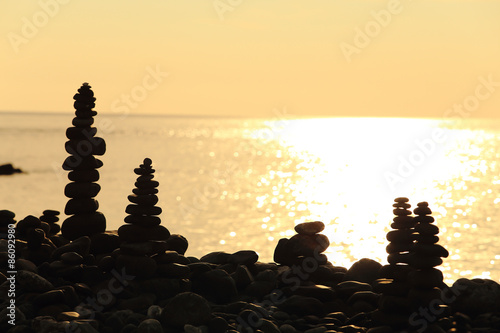Fotografie .Twilight:An island of smooth polished rocks