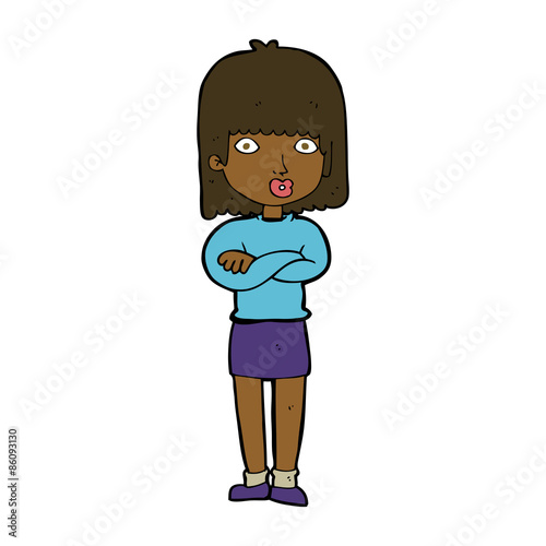 cartoon impatient woman