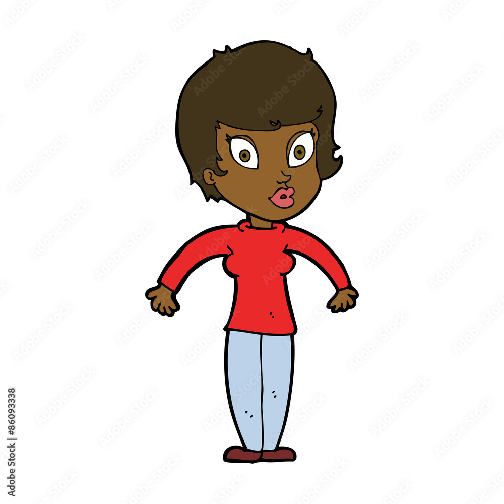 cartoon woman shrugging shoulders cartoon woman shrugging shoulders