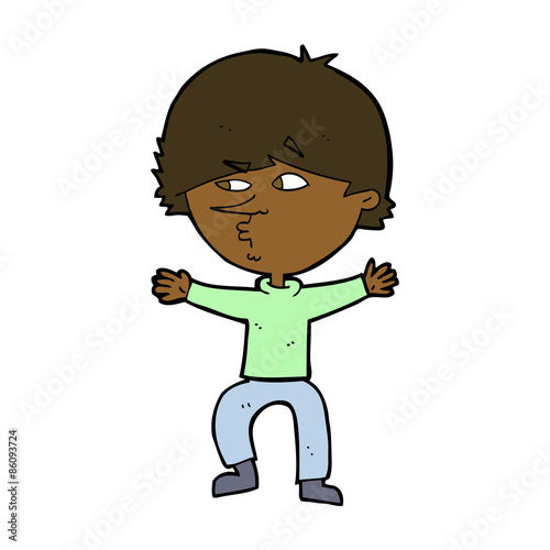 cartoon suspicious man