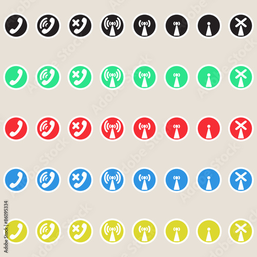 Set of vector icons telephony