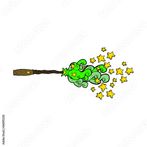 cartoon magic wand casting spell