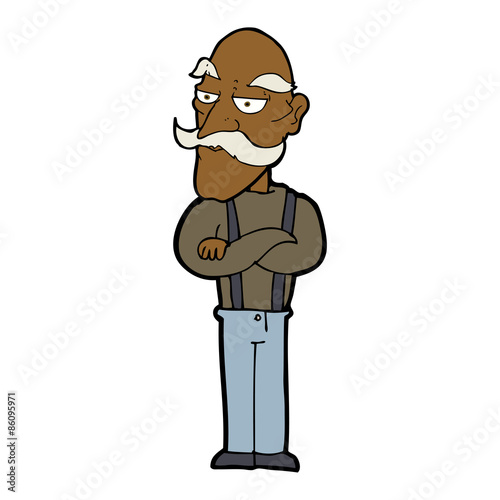 cartoon bored old man