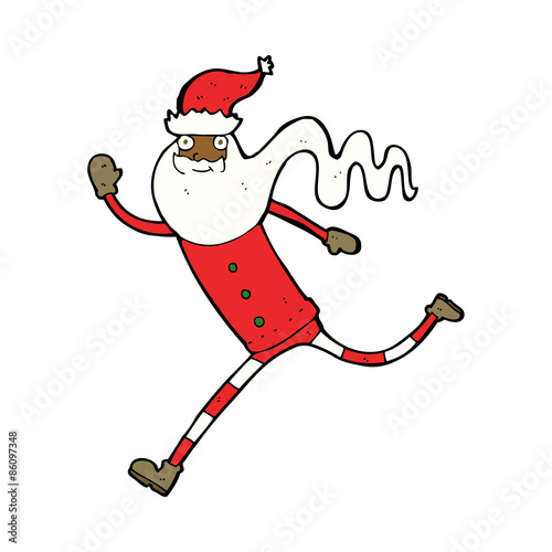 cartoon running santa