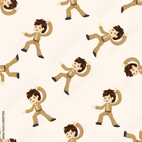 Kung fu ,seamless pattern