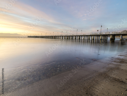 wooden pier on the shores of the Baltic Sea, Gdynia, Poland  © Mike Mareen