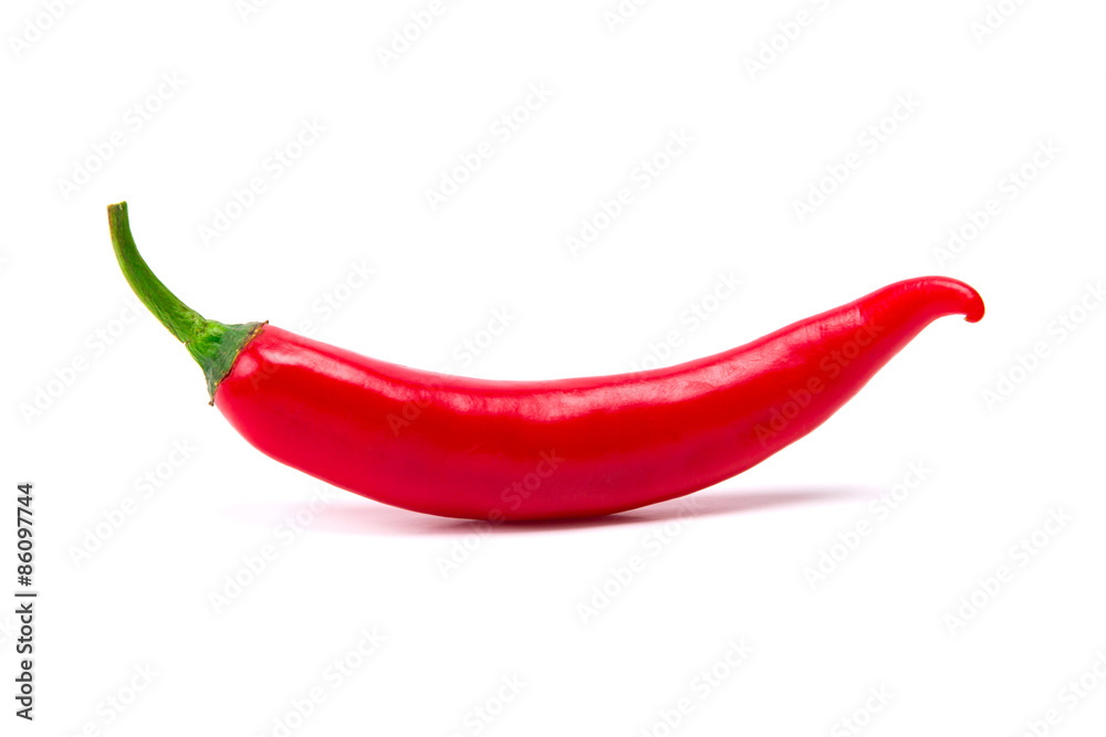 chili pepper isolated on white background , smiling shape