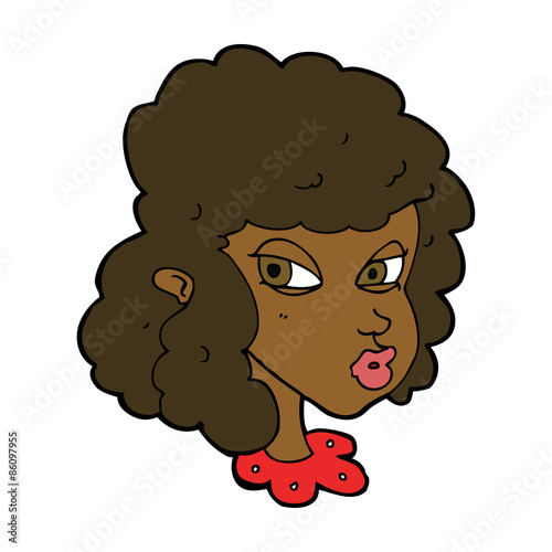 cartoon suspicious woman