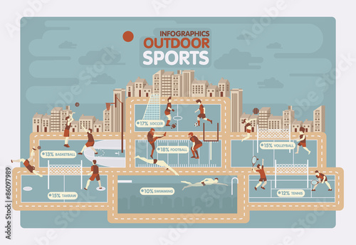 Outdoor sports info graphics