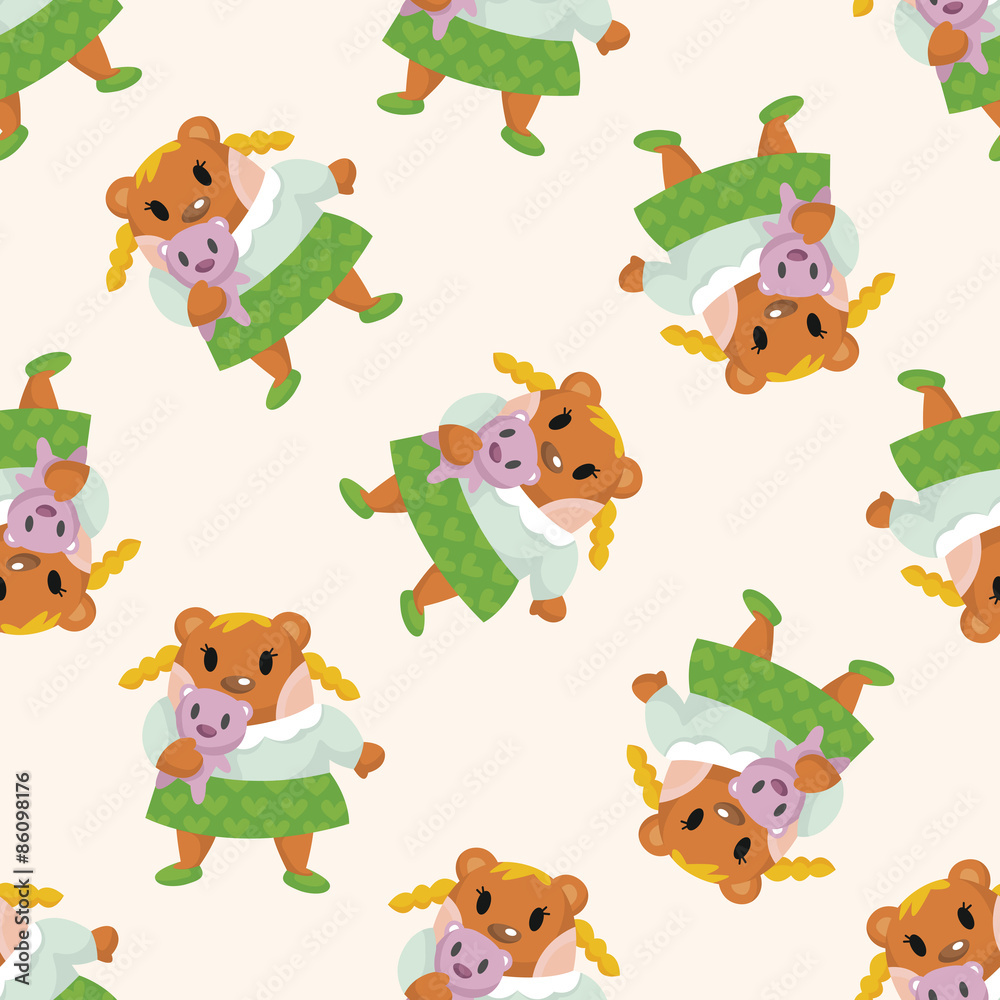 Fototapeta premium bear cartoon ,seamless pattern