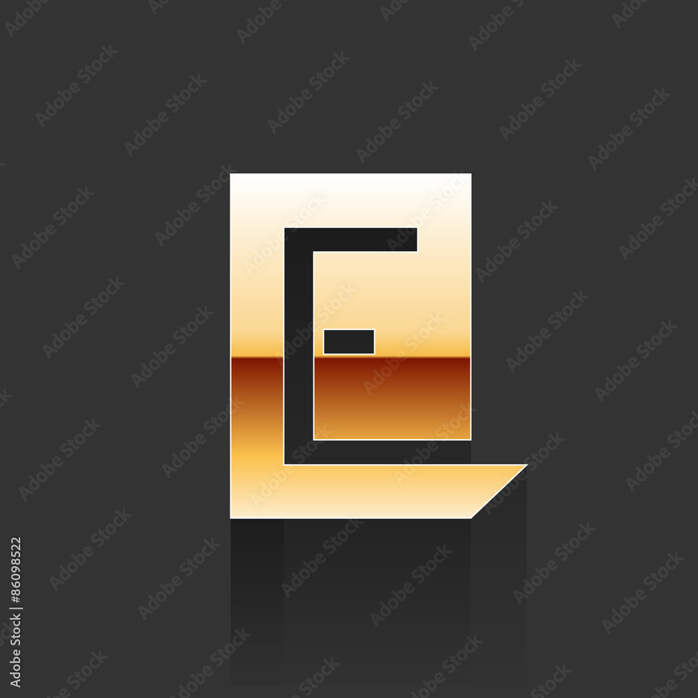 Vector Gold Letter E Shape Logo Element Stock Vector | Adobe Stock