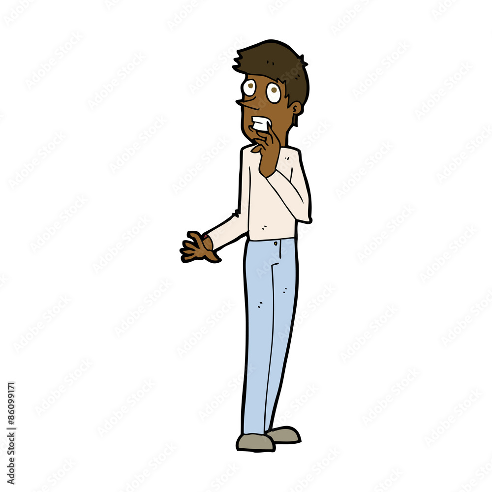 Obraz premium cartoon worried man