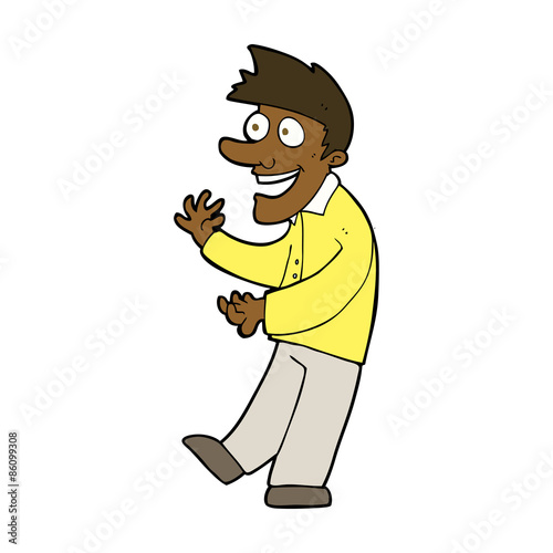 cartoon excited man