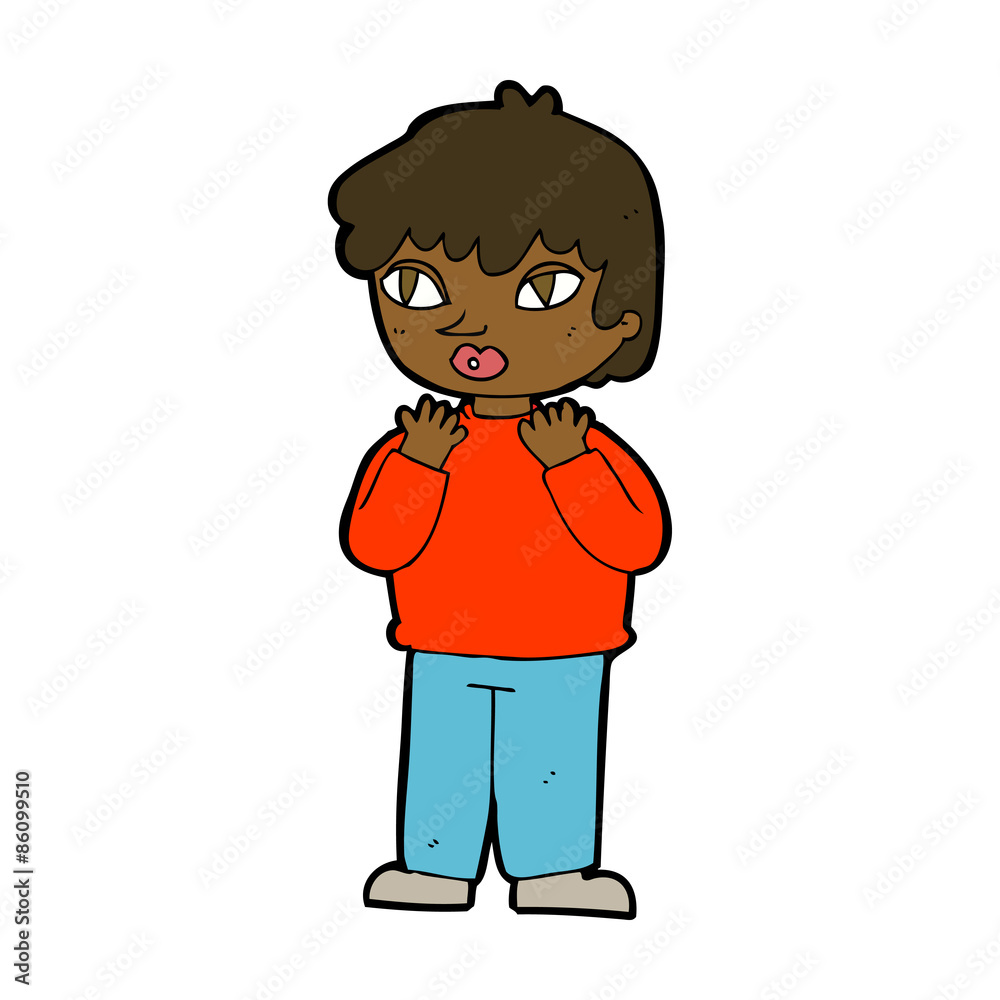 cartoon worried person