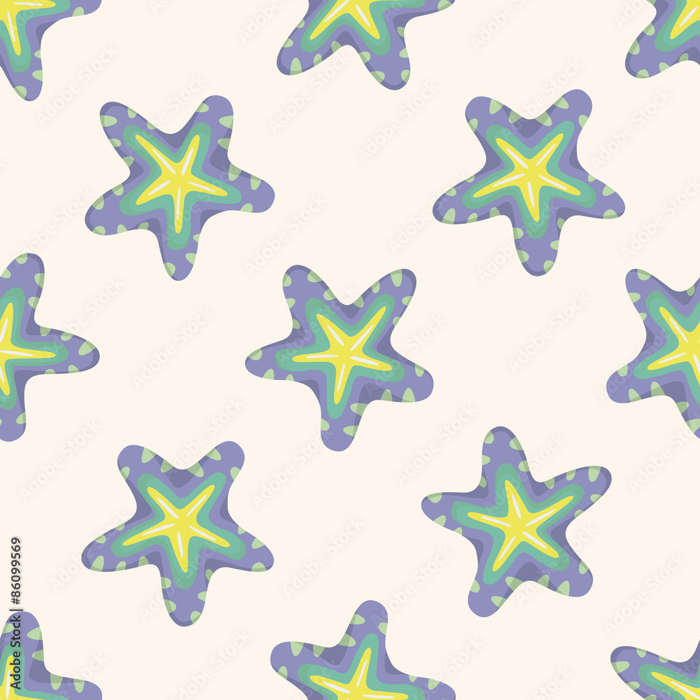 sea animal starfish cartoon ,seamless pattern
