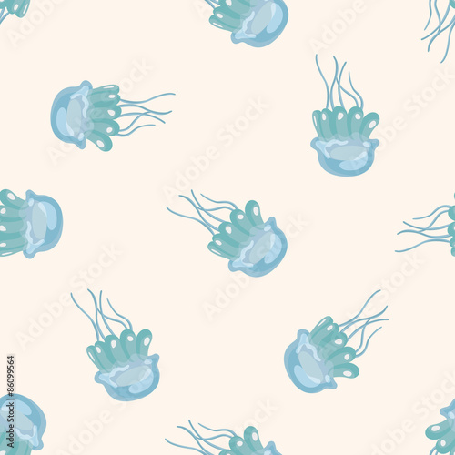 sea animal jellyfish cartoon ,seamless pattern