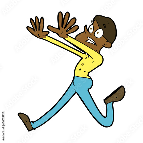 cartoon man running away