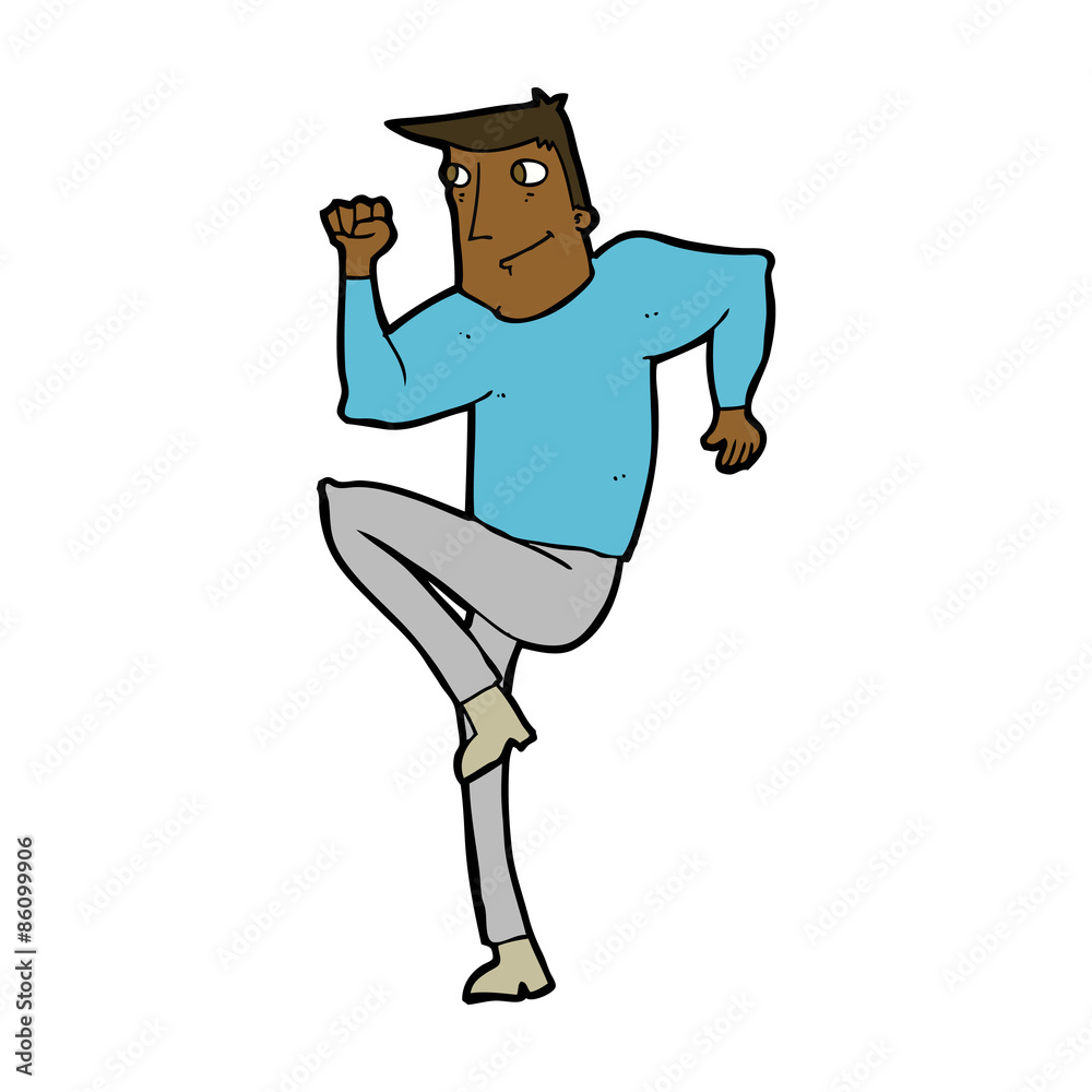 cartoon man jogging on spot cartoon man jogging on spot