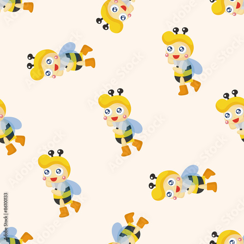 bee cartoon ,seamless pattern